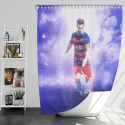 Lionel Messi Spirited Soccer Player Shower Curtain