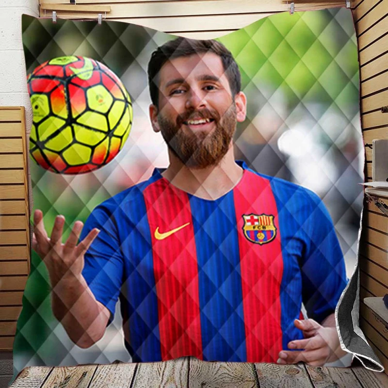 Lionel Messi Success Barca Footballer Player Quilt Blanket