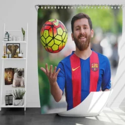 Lionel Messi Success Barca Footballer Player Shower Curtain