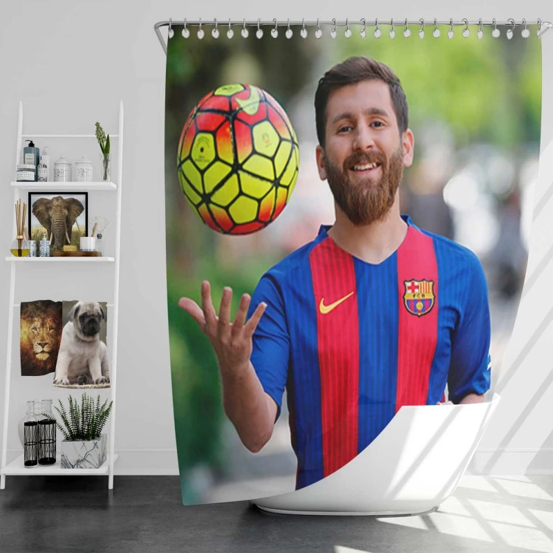 Lionel Messi Success Barca Footballer Player Shower Curtain