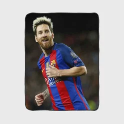 Lionel Messi UEFA Champions League Footballer Fleece Blanket 1