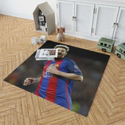 Lionel Messi UEFA Champions League Footballer Rug 1