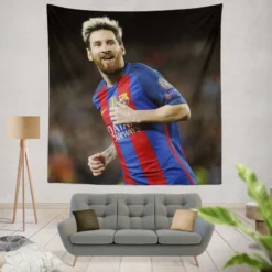 Lionel Messi UEFA Champions League Footballer Tapestry