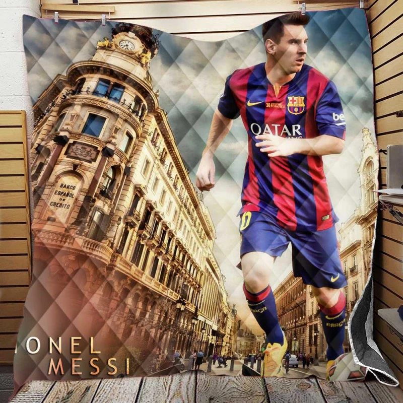 Lionel Messi flexible Barca Football Player Quilt Blanket