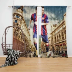 Lionel Messi flexible Barca Football Player Window Curtain