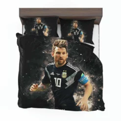 Lionel Messi  in Argentina Black Jersey Bedding Set 1