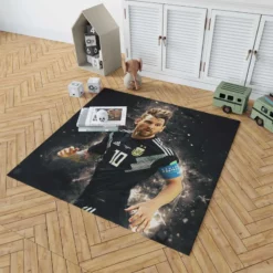 Lionel Messi  in Argentina Black Jersey Rug 1