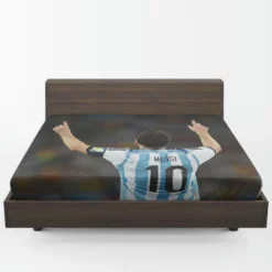 Lionel Messi influential Argentina Soccer Player Fitted Sheet 1