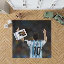 Lionel Messi influential Argentina Soccer Player Rug