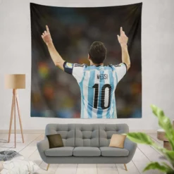 Lionel Messi influential Argentina Soccer Player Tapestry