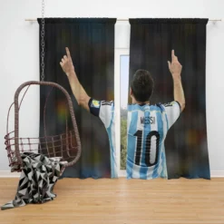 Lionel Messi influential Argentina Soccer Player Window Curtain