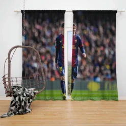 Lionel Messi keen sports Player Window Curtain