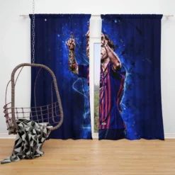Lionel Messi professional sports Player Window Curtain