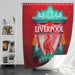 Liverpool Football Encouraging Football Club Shower Curtain