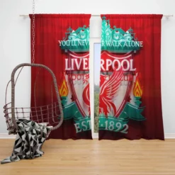 Liverpool Football Encouraging Football Club Window Curtain