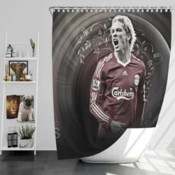 Liverpool Football Player Fernando Torres Shower Curtain