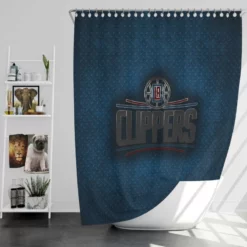 Los Angeles Clippers Energetic NBA Basketball Club Logo Shower Curtain