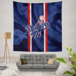 Los Angeles Dodgers American Professional Baseball Team Tapestry