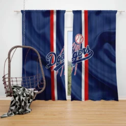 Los Angeles Dodgers American Professional Baseball Team Window Curtain