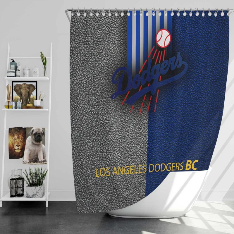 Los Angeles Dodgers Excellent MLB Baseball Club Shower Curtain