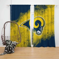 Los Angeles Rams Energetic NFL Club Window Curtain