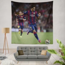 Luis Suarez Barcelona Star Soccer player Tapestry