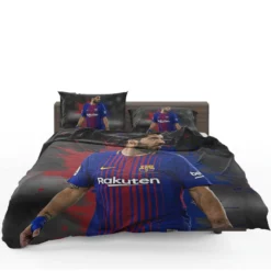 Luis Suarez Encouraging Barca Player Bedding Set