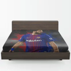 Luis Suarez Encouraging Barca Player Fitted Sheet 1