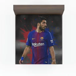 Luis Suarez Encouraging Barca Player Fitted Sheet