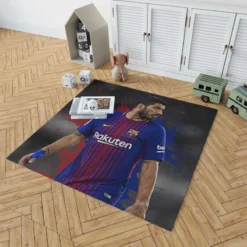 Luis Suarez Encouraging Barca Player Rug 1