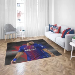 Luis Suarez Encouraging Barca Player Rug 2