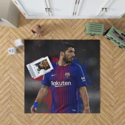 Luis Suarez Encouraging Barca Player Rug