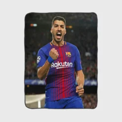 Luis Suarez Powerful Barcelona Club Player Fleece Blanket 1