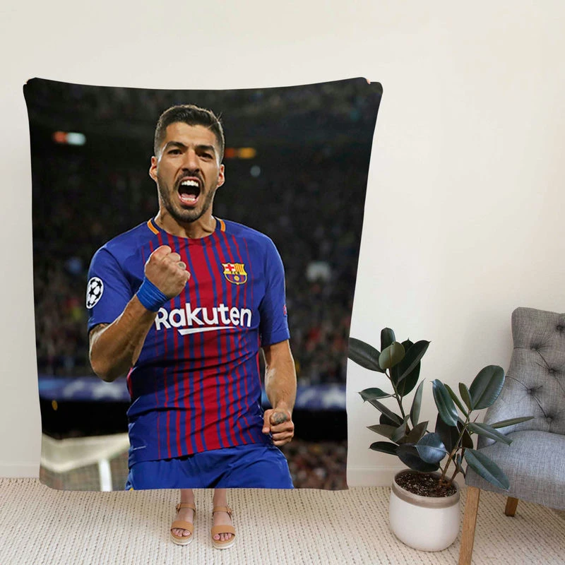 Luis Suarez Powerful Barcelona Club Player Fleece Blanket