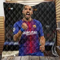 Luis Suarez Powerful Barcelona Club Player Quilt Blanket