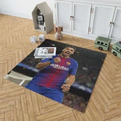 Luis Suarez Powerful Barcelona Club Player Rug 1