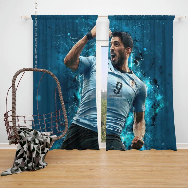 Luis Suarez Premier League Golden Boot Player Window Curtain