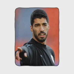 Luis Suarez in Black Jersey Fleece Blanket 1