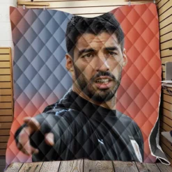 Luis Suarez in Black Jersey Quilt Blanket