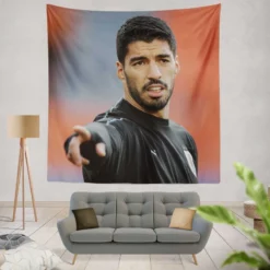 Luis Suarez in Black Jersey Tapestry