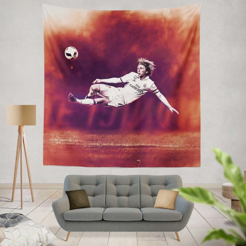 Luka Modric Classic Football Player Tapestry