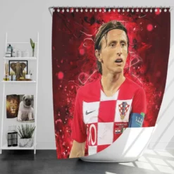 Luka Modric  Croatia Sportive Soccer Player Shower Curtain