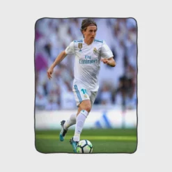 Luka Modric Exciting Croatian Football Player Fleece Blanket 1