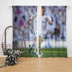 Luka Modric Exciting Croatian Football Player Window Curtain