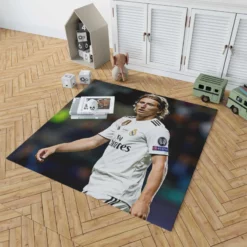 Luka Modric Powerful Football Player Rug 1