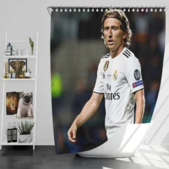 Luka Modric Powerful Football Player Shower Curtain