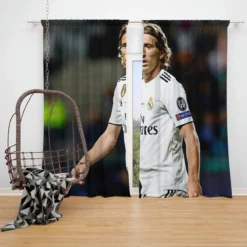 Luka Modric Powerful Football Player Window Curtain