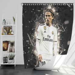 Luka Modric  Real Madrid Football Player Shower Curtain