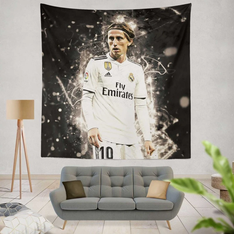 Luka Modric  Real Madrid Football Player Tapestry