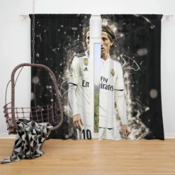 Luka Modric  Real Madrid Football Player Window Curtain